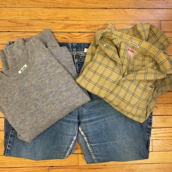 Vintage Yellow Blue Plaid Button Down - Picture 8 of 8